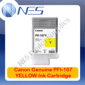 Canon Genuine PFI-107Y YELLOW Ink Cartridge for IPF670/IPF680/IPF685/IPF770/IPF780/IPF785
